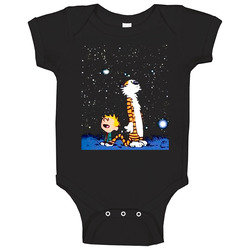 New Calvin And Hobbes Stargazing Baby One Piece New Calvin And Hobbes Stargazing Baby One Piece
