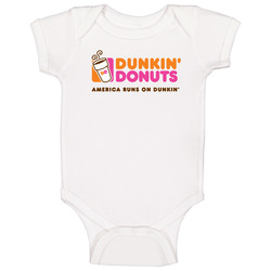 Dunkin Donuts Label Logo Baby One Piece
