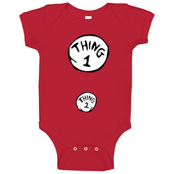 Thing 1 Thing 2 Cute Dr Seuss Inspired Pregnancy Halloween Baby One Piece