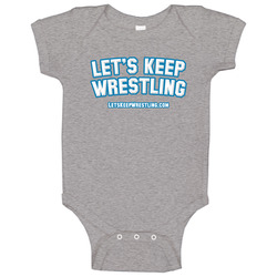 Let's Keep Wrestling - Light Grey Baby One Piece