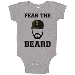 Brian Wilson Fear The Beard Baseball Baby One Piece Brian Wilson Fear The Beard Baseball Baby One Piece