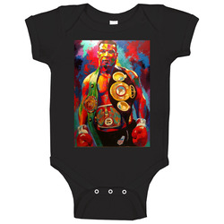 Mike Tyson Champion Belt Fighter Boxing Pop Art Colorful Vintage Retro Baby One Piece Mike Tyson Champion Belt Fighter Boxing Pop Art Colorful Vintage Retro Baby One Piece