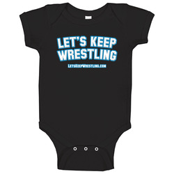 Let's Keep Wrestling - Black Baby One Piece Let's Keep Wrestling - Black Baby One Piece