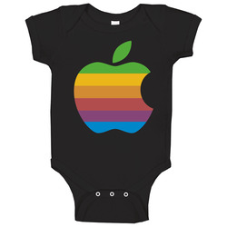 80s Apple Rainbow Logo Baby One Piece 80s Apple Rainbow Logo Baby One Piece