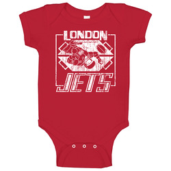 Retro Tv Show Red Dwarf London Jets Red Baby One Piece