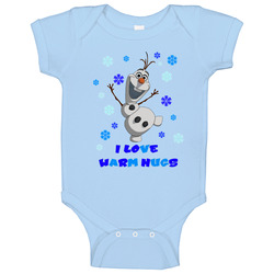 Olaf The Snowman From Frozen I Love Warm Hugs Baby One Piece