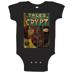 Tales From The Crypt Comic Book Cover No 46 Worn Look Baby One Piece Tales From The Crypt Comic Book Cover No 46 Worn Look Baby One Piece