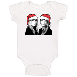 Mary Kate And Ashley Olson Santa Christmas Baby One Piece Mary Kate And Ashley Olson Santa Christmas Baby One Piece