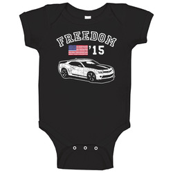 2015 Chevrolet Camaro Z28 Freedom Car Fan Worn Look Baby One Piece 2015 Chevrolet Camaro Z28 Freedom Car Fan Worn Look Baby One Piece