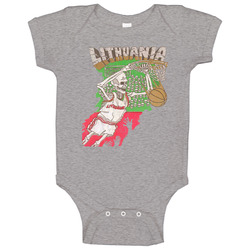 Lithuania Basketball 1992 Barcelona Olympics Grateful Dead Vintage Retro Sports Worn Look Baby One Piece Lithuania Basketball 1992 Barcelona Olympics Grateful Dead Vintage Retro Sports Worn Look Baby One Piece