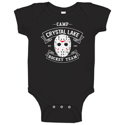 Camp Crystal Lake Hockey Team Halloween Baby One Piece Camp Crystal Lake Hockey Team Halloween Baby One Piece