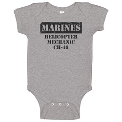 Helicopter Mechanic Ch-46 Marines Baby One Piece Helicopter Mechanic Ch-46 Marines Baby One Piece