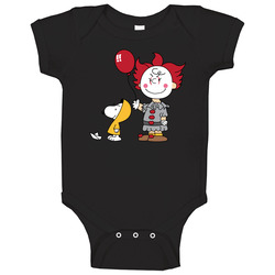 Snoopy Charlie Brown Penuts Pennywise Steven King's It Fan Parody Baby One Piece Snoopy Charlie Brown Penuts Pennywise Steven King's It Fan Parody Baby One Piece