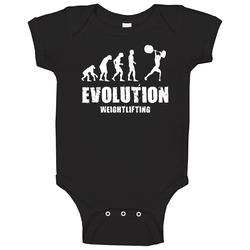Evolution Weightlifting Weight Lifting Baby One Piece Evolution Weightlifting Weight Lifting Baby One Piece