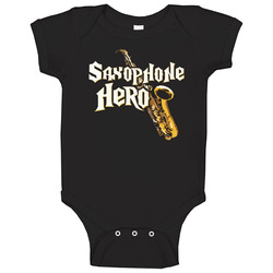 Saxophone Hero Guitar Hero Parody Funny Baby One Piece Saxophone Hero Guitar Hero Parody Funny Baby One Piece