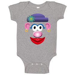 Mrs Potato Head Toy Face Baby One Piece