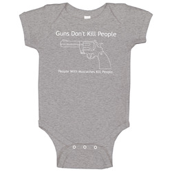 Guns Don't Kill People Mustaches Kill Funny Baby One Piece Guns Don't Kill People Mustaches Kill Funny Baby One Piece