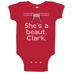 She's A Beaut Clark National Lampoons Christmas Vacation Quote Knit Baby One Piece She's A Beaut Clark National Lampoons Christmas Vacation Quote Knit Baby One Piece