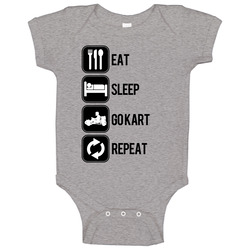 Eat Sleep Go Kart Repeat Sport Silhouette Baby One Piece Eat Sleep Go Kart Repeat Sport Silhouette Baby One Piece