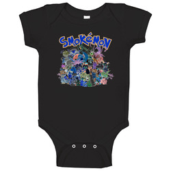 Smokemon Pokemon Characters Distressed Look Weed Baby One Piece Smokemon Pokemon Characters Distressed Look Weed Baby One Piece