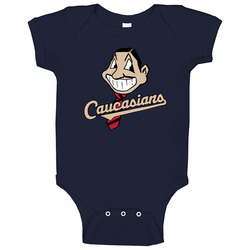 Cleveland Caucasians Indians Parody Baseball Fan Baby One Piece Cleveland Caucasians Indians Parody Baseball Fan Baby One Piece