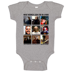 What Women Look For In A Man Horror Villains Halloween Movie Fan Baby One Piece What Women Look For In A Man Horror Villains Halloween Movie Fan Baby One Piece