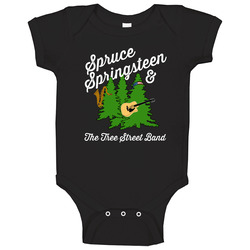Spruce Springsteen And The Tree Street Band Funny Rockers Christmas Baby One Piece Spruce Springsteen And The Tree Street Band Funny Rockers Christmas Baby One Piece