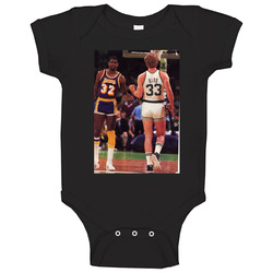 Larry Bird Magic Johnson Retro Los Angeles Boston Basketball Greats Fan Baby One Piece Larry Bird Magic Johnson Retro Los Angeles Boston Basketball Greats Fan Baby One Piece