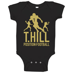 Taysom T. Hill Position New Orleans Football Quarterback Silhouettes Fan Baby One Piece Taysom T. Hill Position New Orleans Football Quarterback Silhouettes Fan Baby One Piece