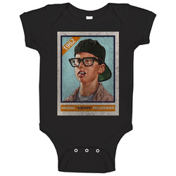 Michael Squints Palledorous Vintage Retro Sports Trading Card Distressed Look Baby One Piece Michael Squints Palledorous Vintage Retro Sports Trading Card Distressed Look Baby One Piece
