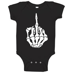 Skeleton Hand Middle Finger F You Baby One Piece Skeleton Hand Middle Finger F You Baby One Piece