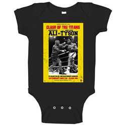Ali Vs Tyson Clash Of The Titans Vintage Fight  Fan Baby One Piece