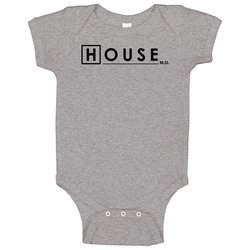House M.d. 2000s Tv Show Fan Logo Gift Idea Baby One Piece House M.d. 2000s Tv Show Fan Logo Gift Idea Baby One Piece