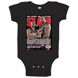 Slam Magazine Issue 94 Shaquille O'neal Dwyane Wade Popular Basketball Magazine Grunge Look Baby One Piece Slam Magazine Issue 94 Shaquille O'neal Dwyane Wade Popular Basketball Magazine Grunge Look Baby One Piece