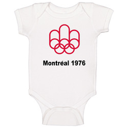 Montreal 1976 Olympics Symbol Logo Baby One Piece Montreal 1976 Olympics Symbol Logo Baby One Piece