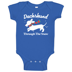 Dachshund Through The Snow Funny Christmas Xmas Love Dogs Baby One Piece Dachshund Through The Snow Funny Christmas Xmas Love Dogs Baby One Piece