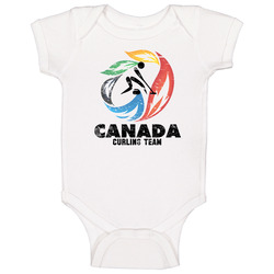 Canada Curling Team 2014 Olympic Sochi Vintage Distressed Baby One Piece