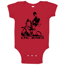 Cru Jones Rad Bike Retro Red Baby One Piece Cru Jones Rad Bike Retro Red Baby One Piece