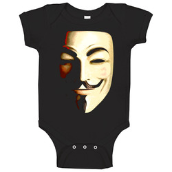 V For Vendetta Mask Black Only Baby One Piece V For Vendetta Mask Black Only Baby One Piece