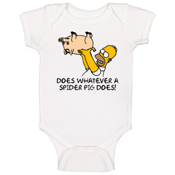 Homer And Spider Pig Cartoon Funny Baby One Piece
