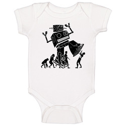 Robot Evolution Terror Funny Parody Baby One Piece Robot Evolution Terror Funny Parody Baby One Piece