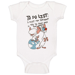 Pinky And The Brain To Do List Baby One Piece Pinky And The Brain To Do List Baby One Piece
