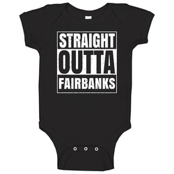 Straight Outta Fairbanks Alaska City Compton Parody Grunge Baby One Piece