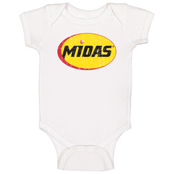 Midas Automobile Car Truck Motorcycle Auto Parts Cool Distressed Style Brand Logo Emblem Baby One Piece Midas Automobile Car Truck Motorcycle Auto Parts Cool Distressed Style Brand Logo Emblem Baby One Piece
