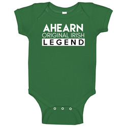 Ahearn Original Irish Legend Family Custom Last Name St Patricks Day Baby One Piece Ahearn Original Irish Legend Family Custom Last Name St Patricks Day Baby One Piece