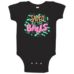 Saved By The Balls Dodgeball Team Uniform Funny Baby One Piece Saved By The Balls Dodgeball Team Uniform Funny Baby One Piece