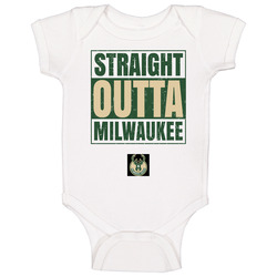Straight Outta Milwaukee Basketball Team Colors Fan Parody Baby One Piece Straight Outta Milwaukee Basketball Team Colors Fan Parody Baby One Piece