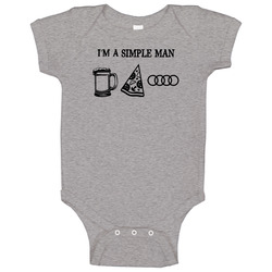 Audi Simple Man Beer Pizza Car Logo Driving Fan Baby One Piece Audi Simple Man Beer Pizza Car Logo Driving Fan Baby One Piece