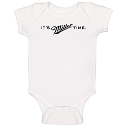 It's Miller Time Genuine Draft Mgd American Beer Logo Drinking Baby One Piece It's Miller Time Genuine Draft Mgd American Beer Logo Drinking Baby One Piece