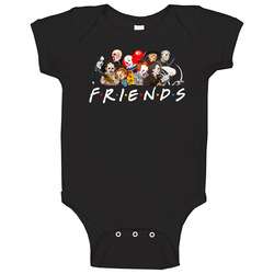 Horror Movie Characters Friends Parody Halloween Baby One Piece